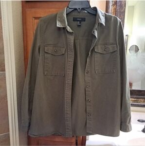 Forever 21 Olive Green Cargo Shacket Size Small